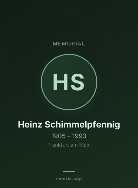 Memorial portrait of Heinz Schimmelpfennig
