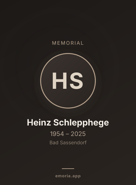 Memorial portrait of Heinz Schlepphege