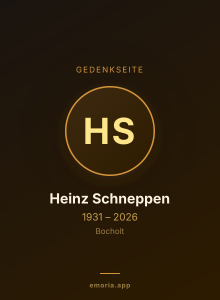 Gedenkportrait von Heinz Schneppen