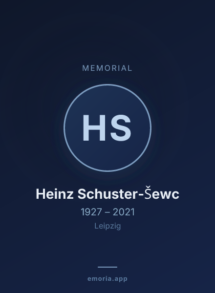 Memorial portrait of Heinz Schuster-Šewc