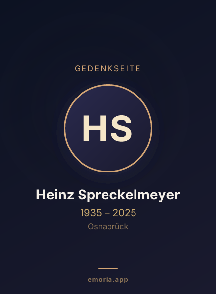 Gedenkportrait von Heinz Spreckelmeyer