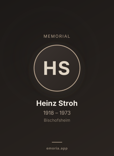 Memorial portrait of Heinz Stroh