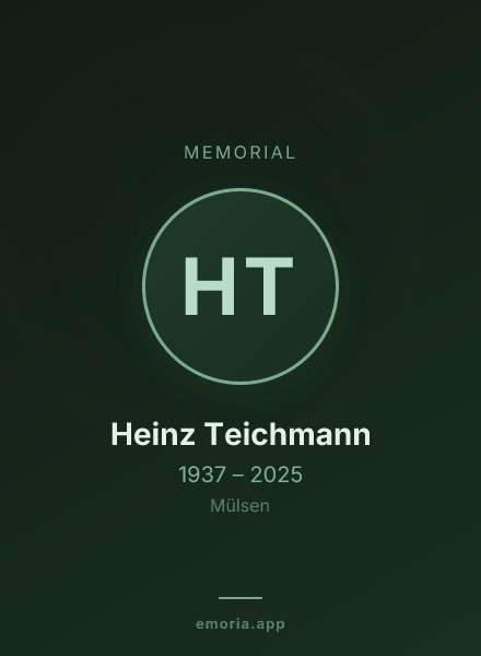 Memorial portrait of Heinz Teichmann