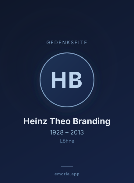 Gedenkportrait von Heinz Theo Branding