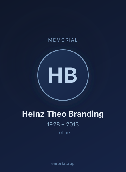 Memorial portrait of Heinz Theo Branding