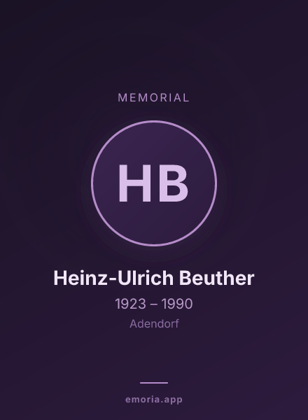Memorial portrait of Heinz-Ulrich Beuther
