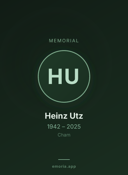 Memorial portrait of Heinz Utz