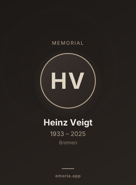 Memorial portrait of Heinz Veigt