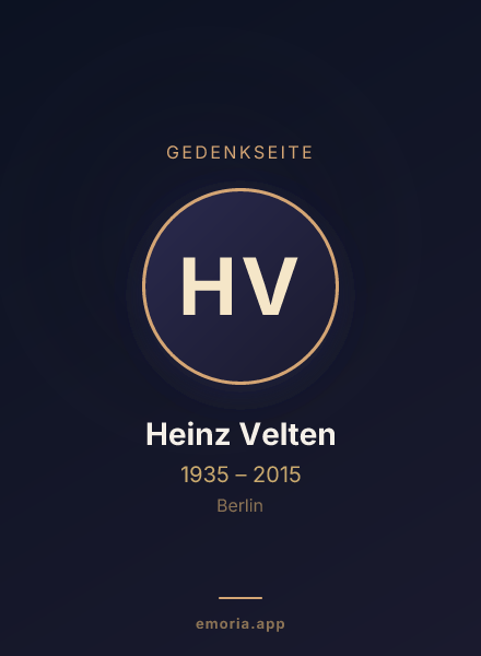 Gedenkportrait von Heinz Velten