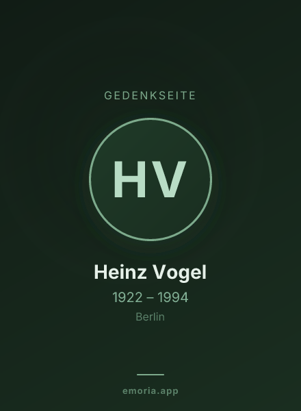 Gedenkportrait von Heinz Vogel