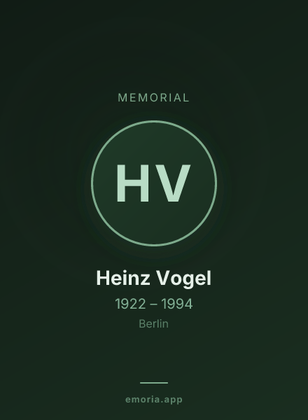 Memorial portrait of Heinz Vogel