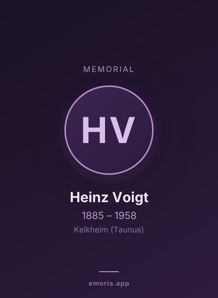 Memorial portrait of Heinz Voigt