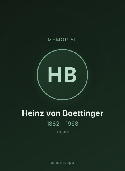 Memorial portrait of Heinz von Boettinger