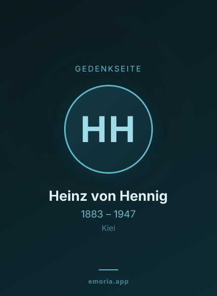 Gedenkportrait von Heinz von Hennig