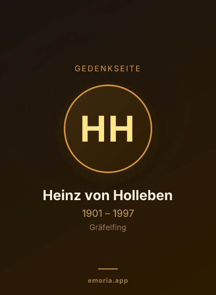 Gedenkportrait von Heinz von Holleben
