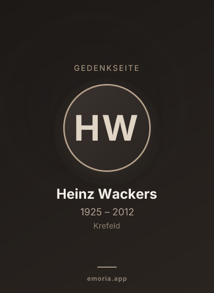 Gedenkportrait von Heinz Wackers