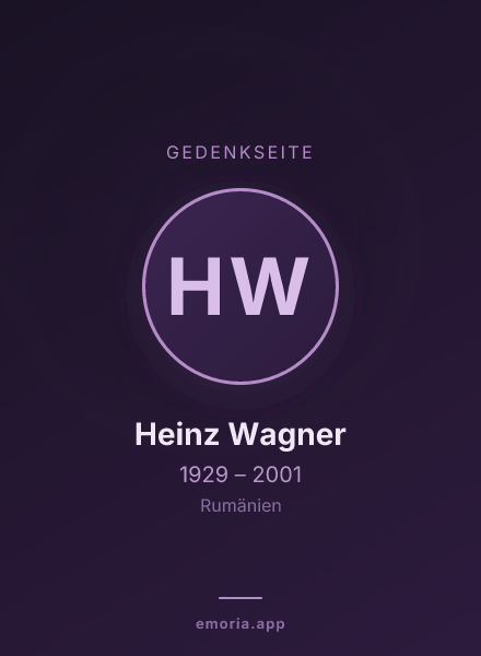Gedenkportrait von Heinz Wagner