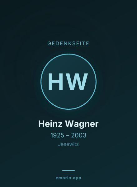 Gedenkportrait von Heinz Wagner