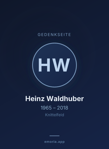 Gedenkportrait von Heinz Waldhuber