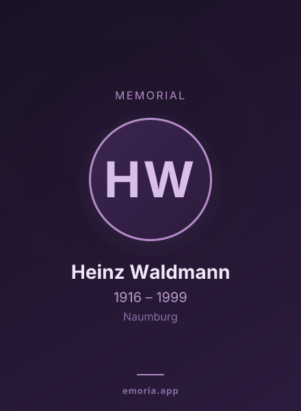 Memorial portrait of Heinz Waldmann