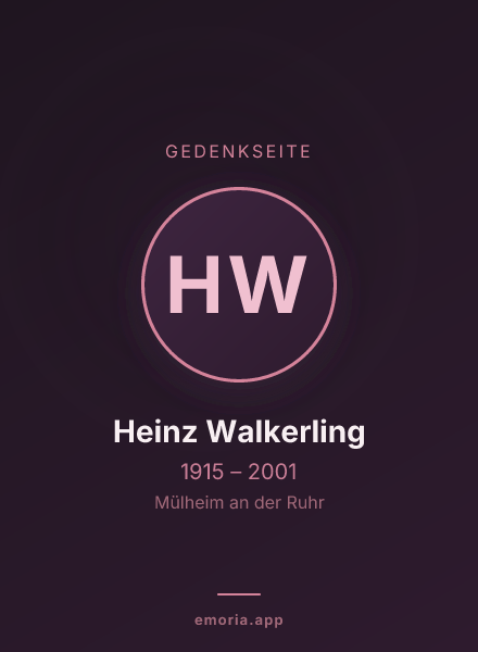 Gedenkportrait von Heinz Walkerling