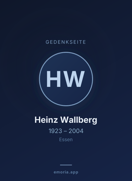 Gedenkportrait von Heinz Wallberg