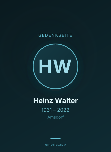 Gedenkportrait von Heinz Walter