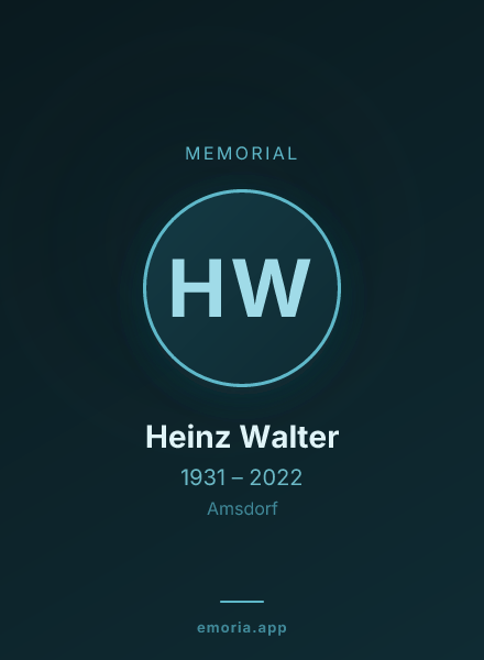 Memorial portrait of Heinz Walter