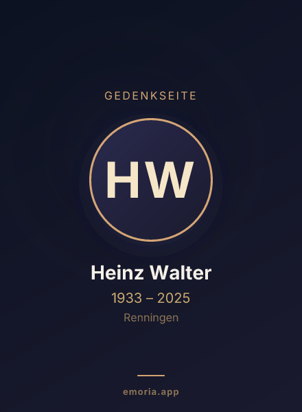 Gedenkportrait von Heinz Walter