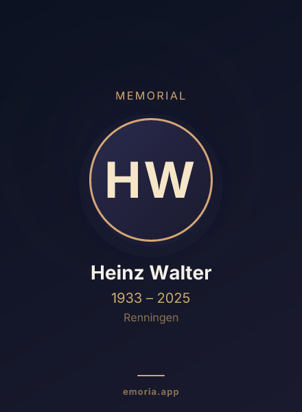Memorial portrait of Heinz Walter