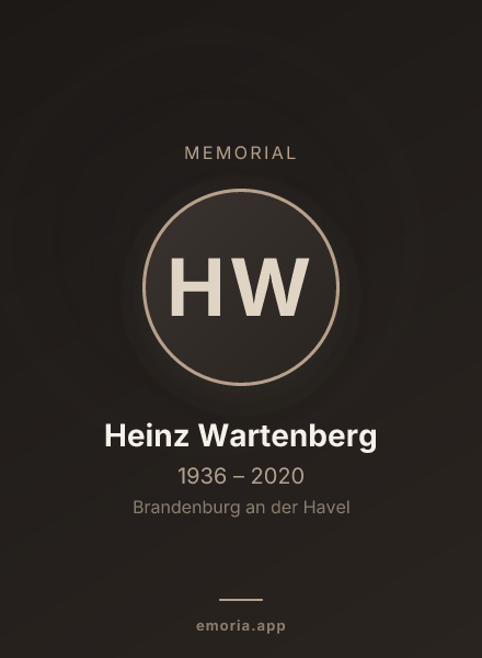 Memorial portrait of Heinz Wartenberg