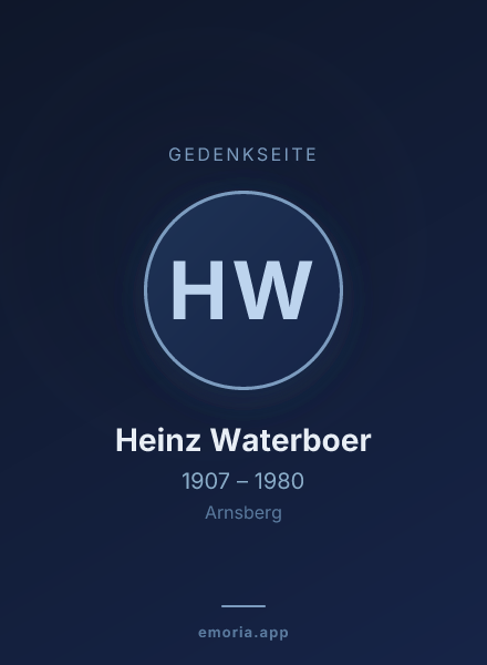 Gedenkportrait von Heinz Waterboer