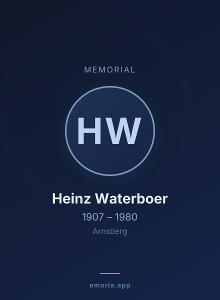Memorial portrait of Heinz Waterboer