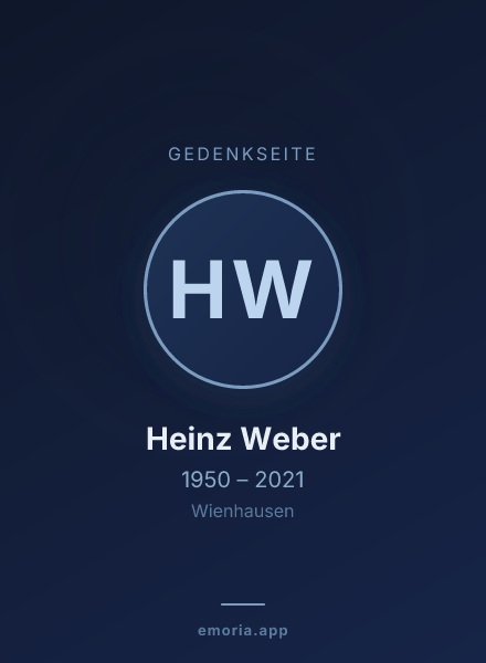 Gedenkportrait von Heinz Weber