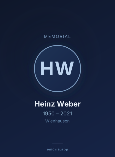 Memorial portrait of Heinz Weber