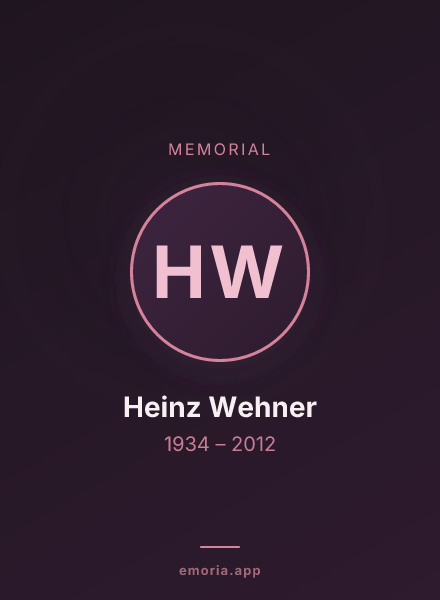 Memorial portrait of Heinz Wehner
