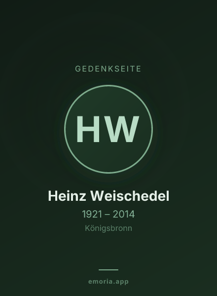 Gedenkportrait von Heinz Weischedel