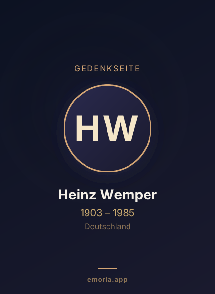 Gedenkportrait von Heinz Wemper