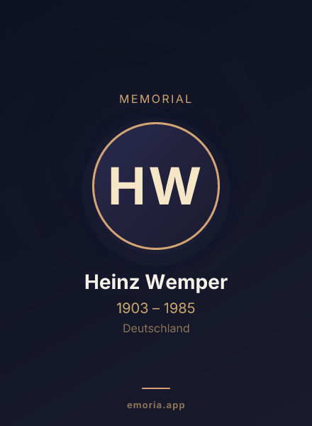 Memorial portrait of Heinz Wemper