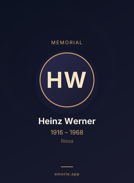 Memorial portrait of Heinz Werner