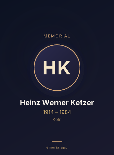 Memorial portrait of Heinz Werner Ketzer