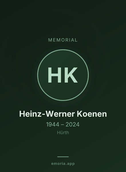 Memorial portrait of Heinz-Werner Koenen