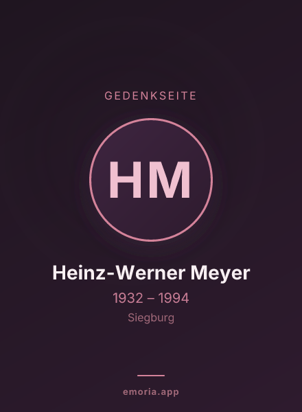 Gedenkportrait von Heinz-Werner Meyer