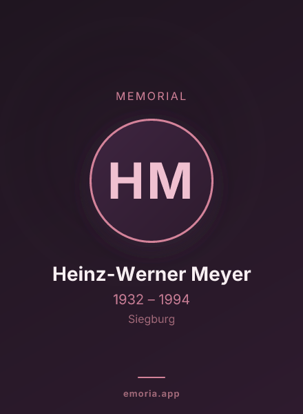 Memorial portrait of Heinz-Werner Meyer