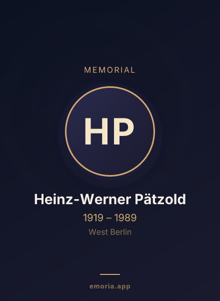Memorial portrait of Heinz-Werner Pätzold