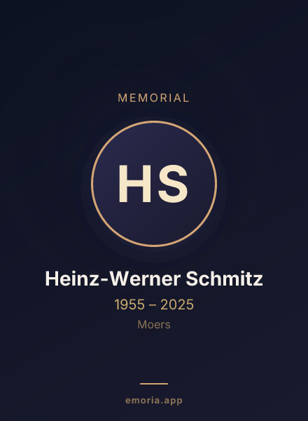Memorial portrait of Heinz-Werner Schmitz