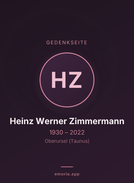 Gedenkportrait von Heinz Werner Zimmermann