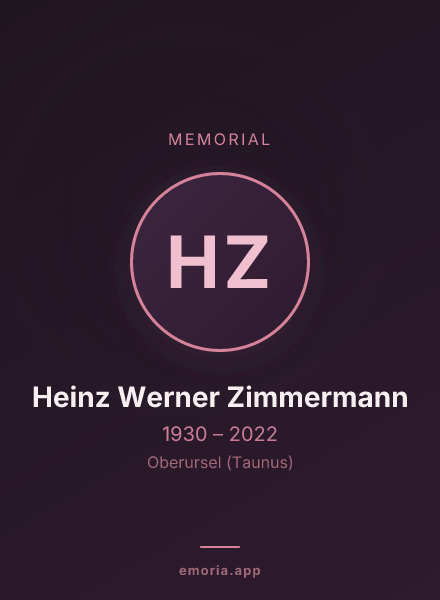 Memorial portrait of Heinz Werner Zimmermann