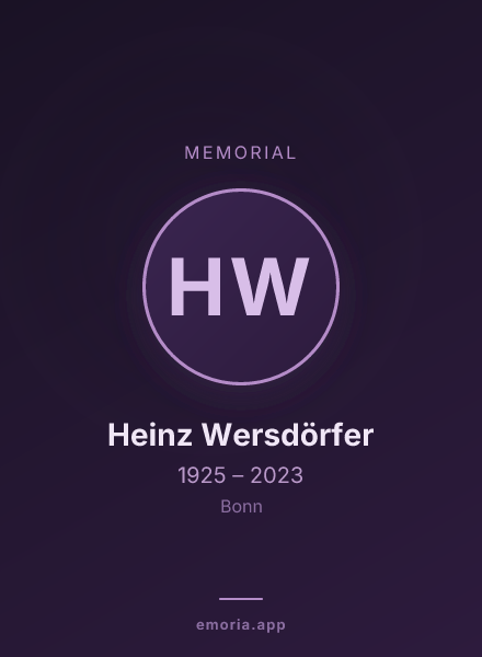 Memorial portrait of Heinz Wersdörfer