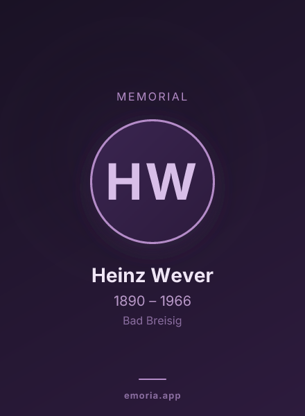 Memorial portrait of Heinz Wever